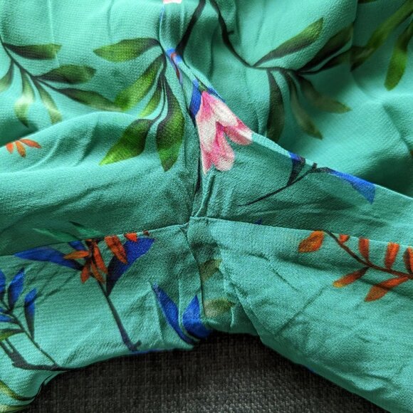 Wide Leg Flowy Green Floral Pants - El Corto Ingles Woman - Picture 6 of 13